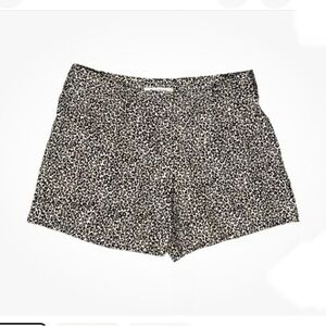 White House Black Market leopard‎ print chino cuffed shorts